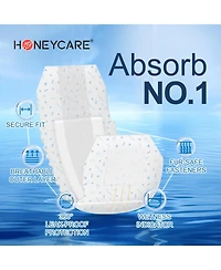 HoneyCare Paw & Dog Bone Print All-Absorb Male Dog Wrap, XSmall, 100ct