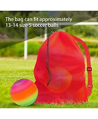 30" x 40" Extra-Large Mesh Sports Ball Drawstring Bag with Adjustable Shoulder Strap (Several Colors Available