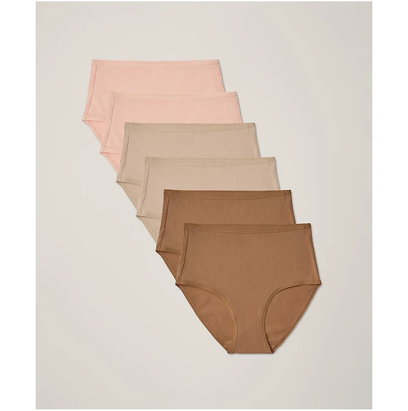 Pact Organic Cotton Everyday High Rise Brief 6-Pack