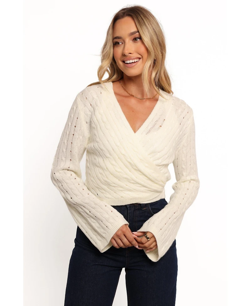 Petal and Pup Women's Kaelie Wrap Front Knit Top