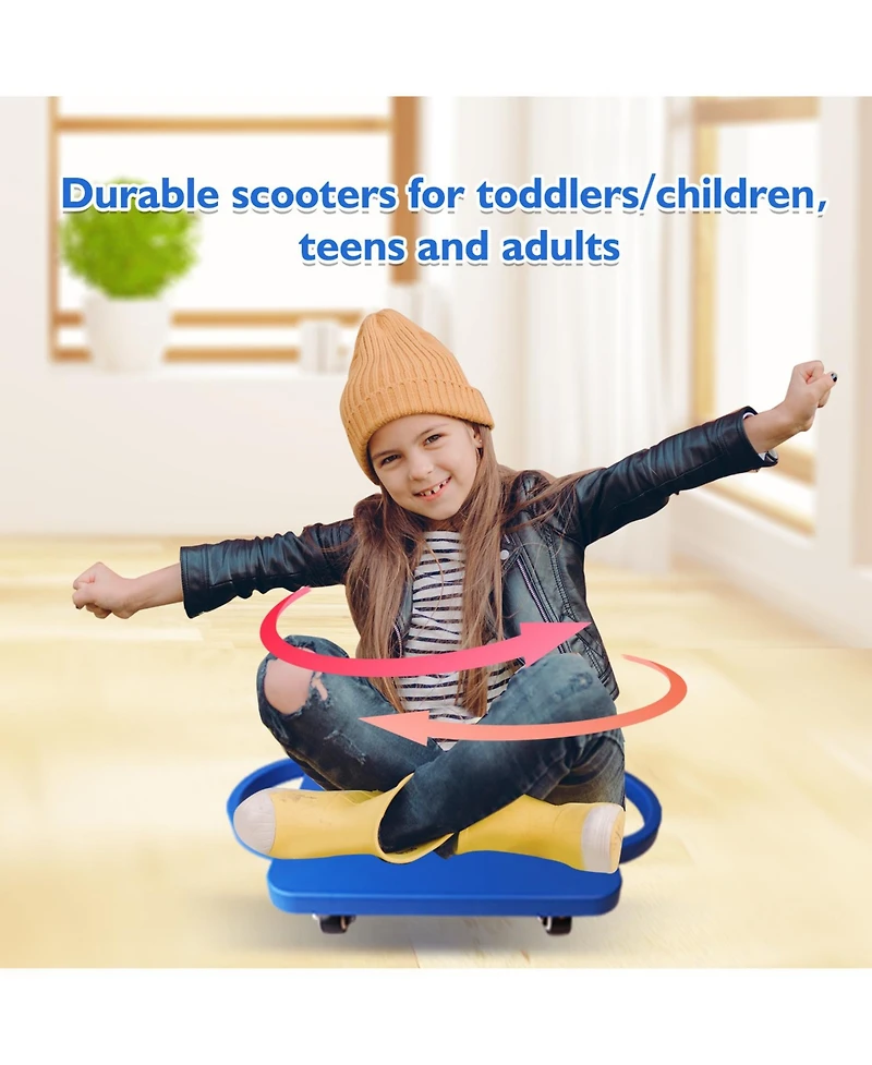 Floor Scooter Board with Handles, Sitting Scooter for Kids Indoor Play