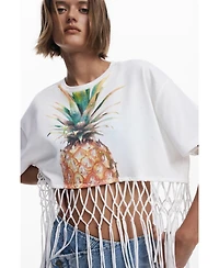 Desigual Women's Pineapple cropped T-shirt