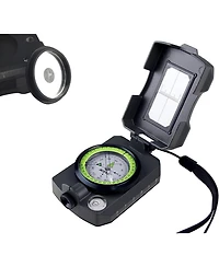 Aofar Af-4090 Lensatic Compass, Aluminum Alloy, Signal Mirror, Whistle, Fishing Hook for Hiking, Camping, Fishing, Boatin
