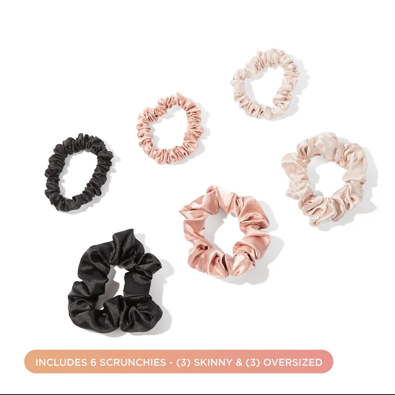 Night Assorted Satin Scrunchies 6-pack