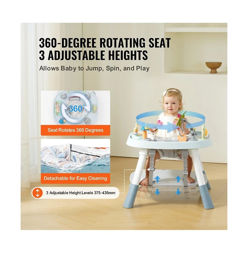 Slickblue Kids Activity Center Interactive Play Center Table with Toys Music Songs