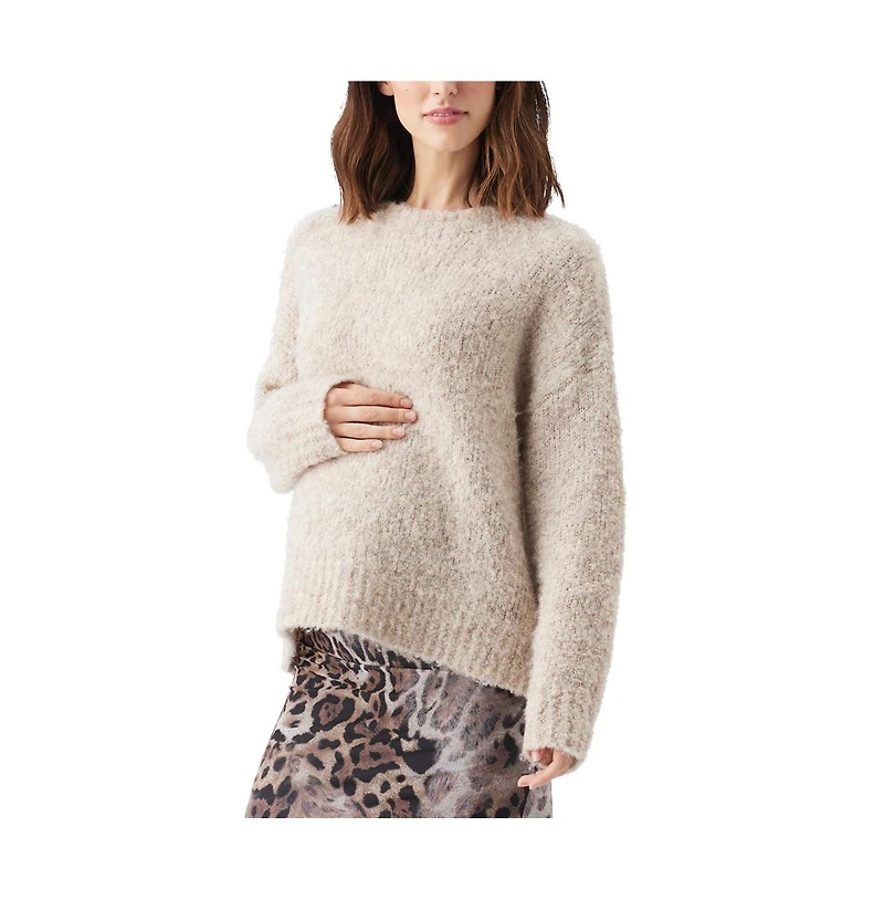 Ripe Maternity Maternity Theo Cosy Knit Sweater in Latte - Stylish and Comfortable Knitwear