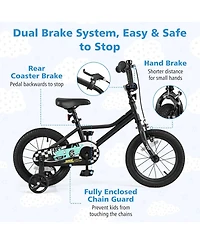 Inch Kids Bike with Removable Training Wheels for Aged 3-8 Years Old