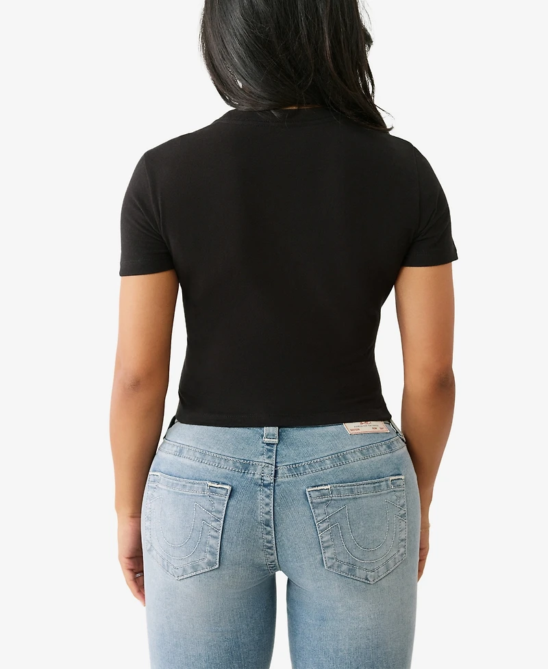 True Religion Women's Crystal Leopard Baby T-Shirt