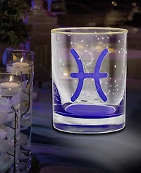 Culver Pisces Zodiac Double Old-Fashioned Glass, Set of 2