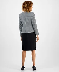 Le Suit Women's Houndstooth Jacket & Pleated Pencil Skirt