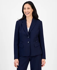 Le Suit Women's Notched Collar Wide-Leg Pantsuit Set, Regular & Petite
