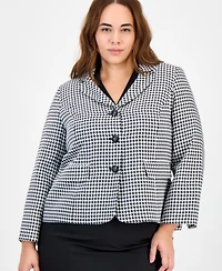 Le Suit Plus Pencil Skirt Houndstooth