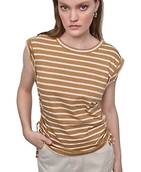 Dkny Jeans Petite Cotton Ruched Side-Tie Sleeveless Tee