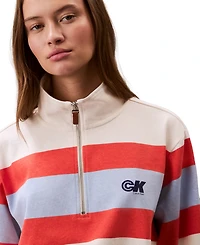 Calvin Klein Jeans Women's Rugby Stripe Half-Zip Sweatshirt