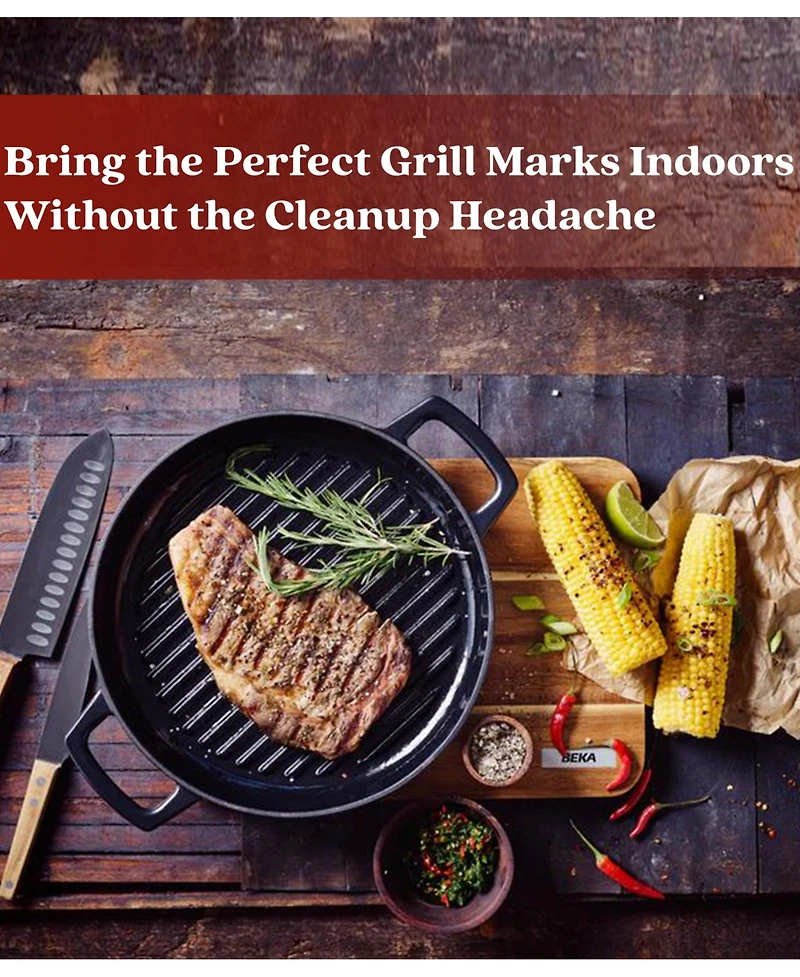 Alva Nori 11" Pre-Seasoned Cast Iron Grill Pan