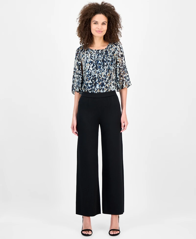 Anne Klein Women's Knit Wide-Leg Pants