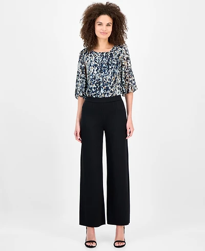 Anne Klein Women's Knit Wide-Leg Pants