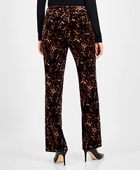 Anne Klein Women's Printed Velvet Flare-Leg Pants