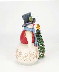 Jim Shore Snowman with Vintage Led Tree