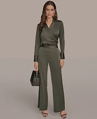 Donna Karan New York Women's Charmeuse Wide-Leg Pants