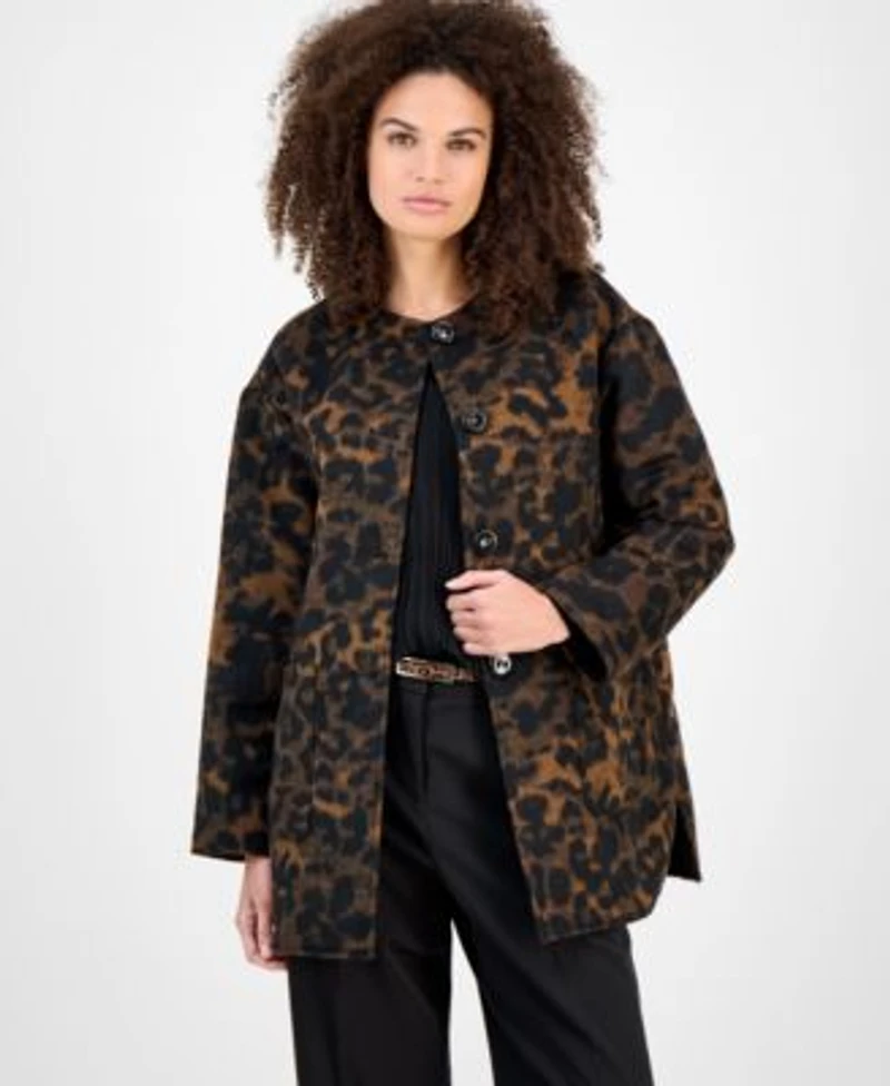Anne Klein Womens Colllarless Brushed Double Face Jacket P Xxs Xxl