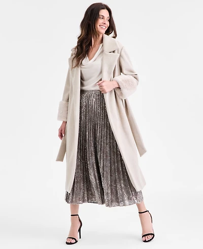 Anne Klein Women's Tie-Front Coat With Removable Tie
