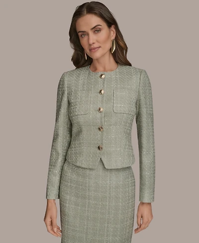 Donna Karan New York Women's Collarless Tweed Jacket