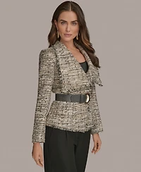 Donna Karan New York Women's Belted Tweed Jacket