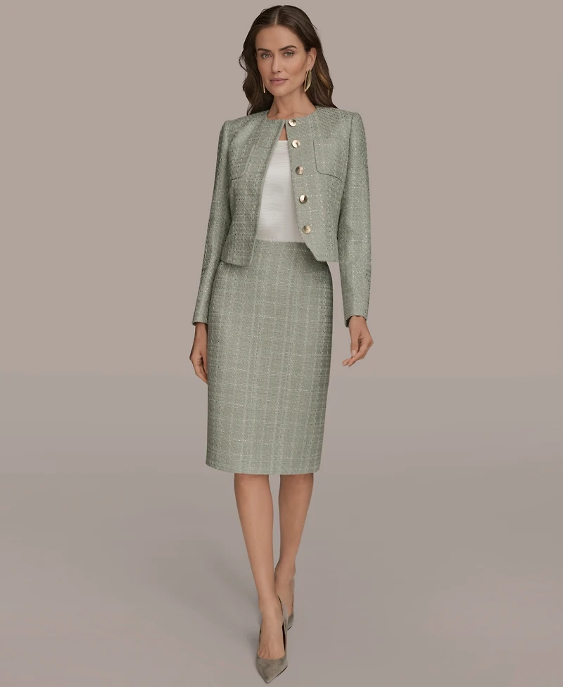 Donna Karan New York Women's Collarless Tweed Jacket