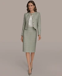 Donna Karan New York Women's Collarless Tweed Jacket