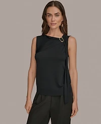 Donna Karan New York Women's Sleeveless Drape-Front Top