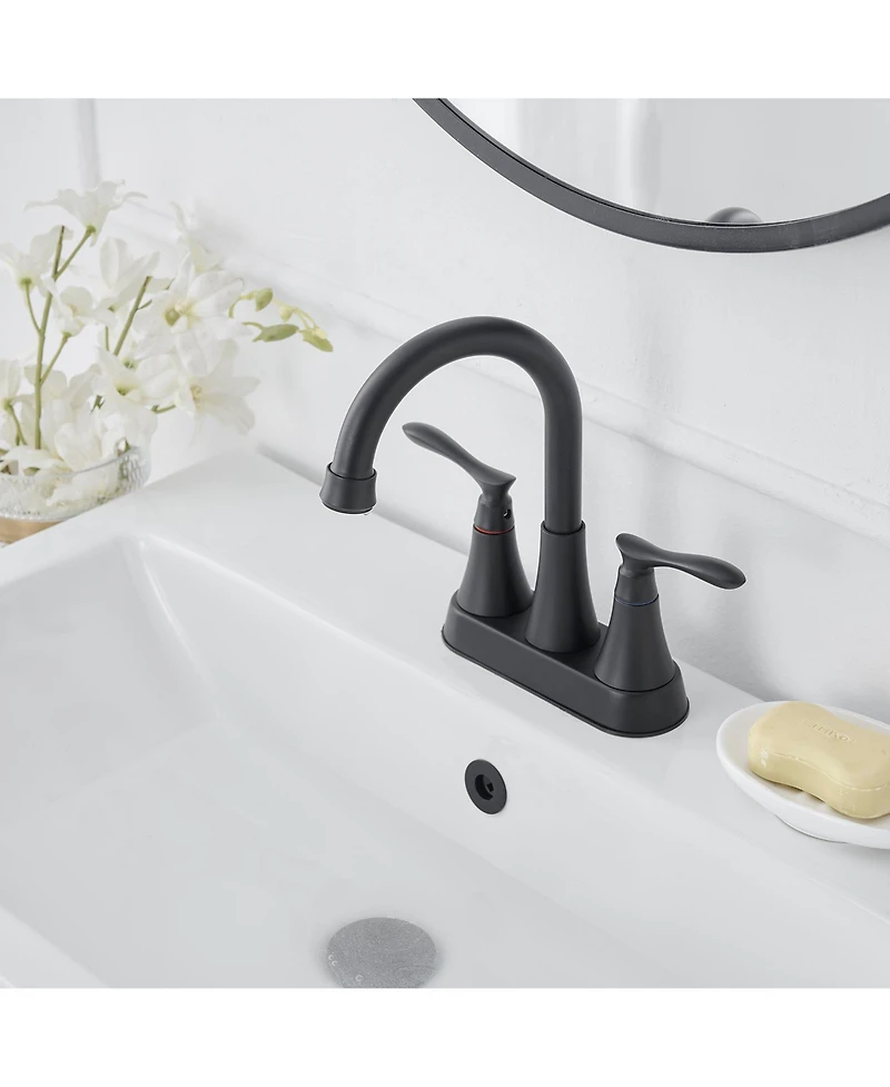 Greenspring 4 in. Centerset 2-Handle High-Arc Bathroom Faucet in Brushed Nickel