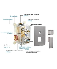 Greenspring 10 Inch Square Bathroom Shower Combo Set Brushed Nickel