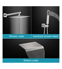 Greenspring 3-Spray Patterns With 2.5 Gpm in. Showerhead Wall Mounted Dual Shower Heads Valve Brushed Nickel
