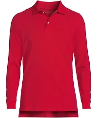Lands' End Men's School Uniform Long Sleeve Mesh Polo Shirt