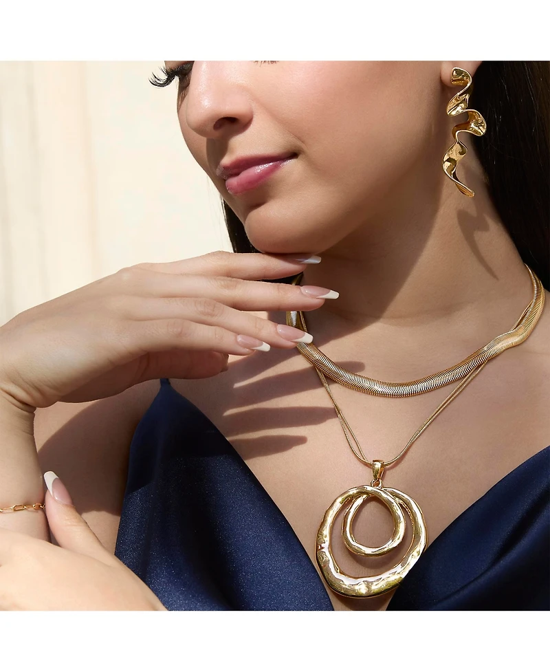 Bcbg Layered Spiral Pendant Necklace