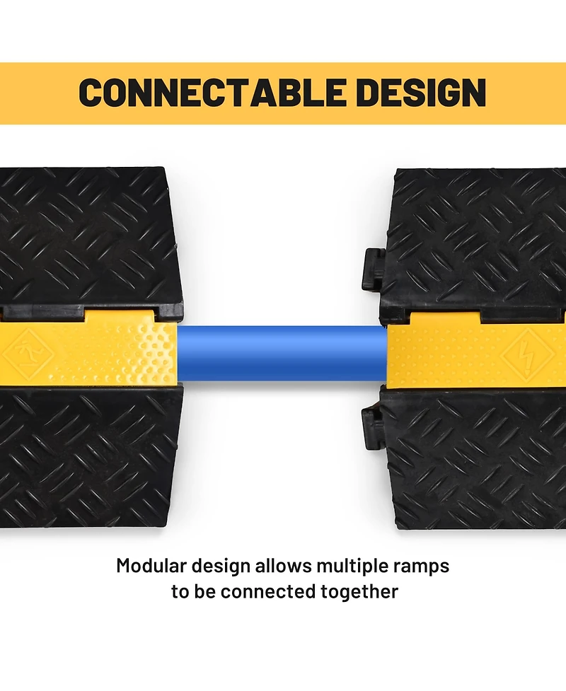 Yescom Cable Ramp Protector 1 Channel Hose Protecitive 40000 Lbs Load Capacity, 39.37"x22.83"x4.72" Speed Bump for Road