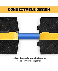 Yescom Cable Ramp Protector 1 Channel Hose Protecitive 40000 Lbs Load Capacity, 39.37"x22.83"x4.72" Speed Bump for Road