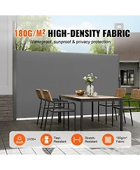 Slickblue Retractable Side Awning Outdoor Privacy Screen Uv Block Waterproof Divider for Patio