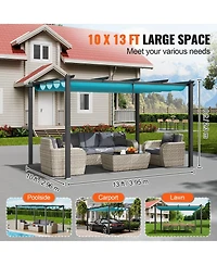 Outdoor Pergola with Adjustable Canopy Retractable Shade and Aluminum Frame