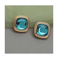 Sohi Geometric-Stone Stud Earrings