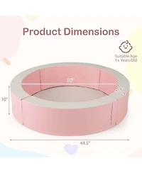 44.5" x 10" Baby Ball Pit Detachable Foam Ball Pit with 50 Colorful Ocean Balls