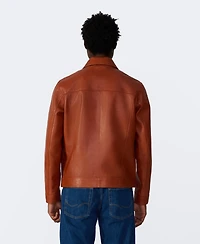 Furniq Uk Men's Leather Trucker Jacket