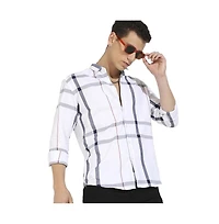 Campus Sutra Men's Tartan Plaid Button Up Shirt