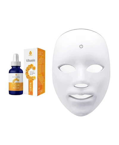 Pursonic Led Skincare Bundle – 7-in-1 Led Light Therapy Face Mask + Vitamin C Serum (3 oz)
