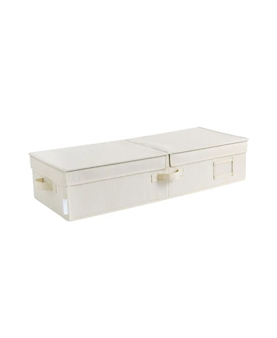WeThinkStorage Folding Fabric Under Bed Organizer w/Double Open Lid - Clay