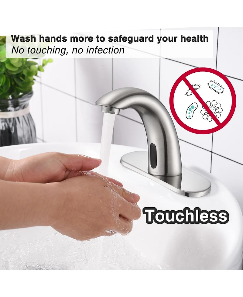 Aquaterior 5" Touchless Bathroom Faucet with Rectangle Vessel Sink Auto Sensor