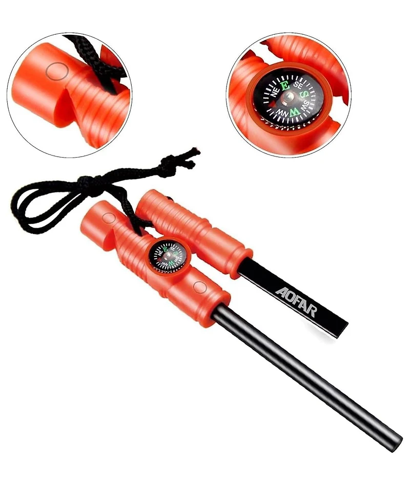 Aofar Af-4580 Military Compass & Fire Starter, Waterproof, Shakeproof, Survival Kit for Camping, Hiking, Hunting, Backpacking