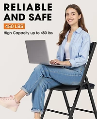 Sugift 6 Pack Velvet Padded Folding Chair Comfortable and Heavy-Duty Seating