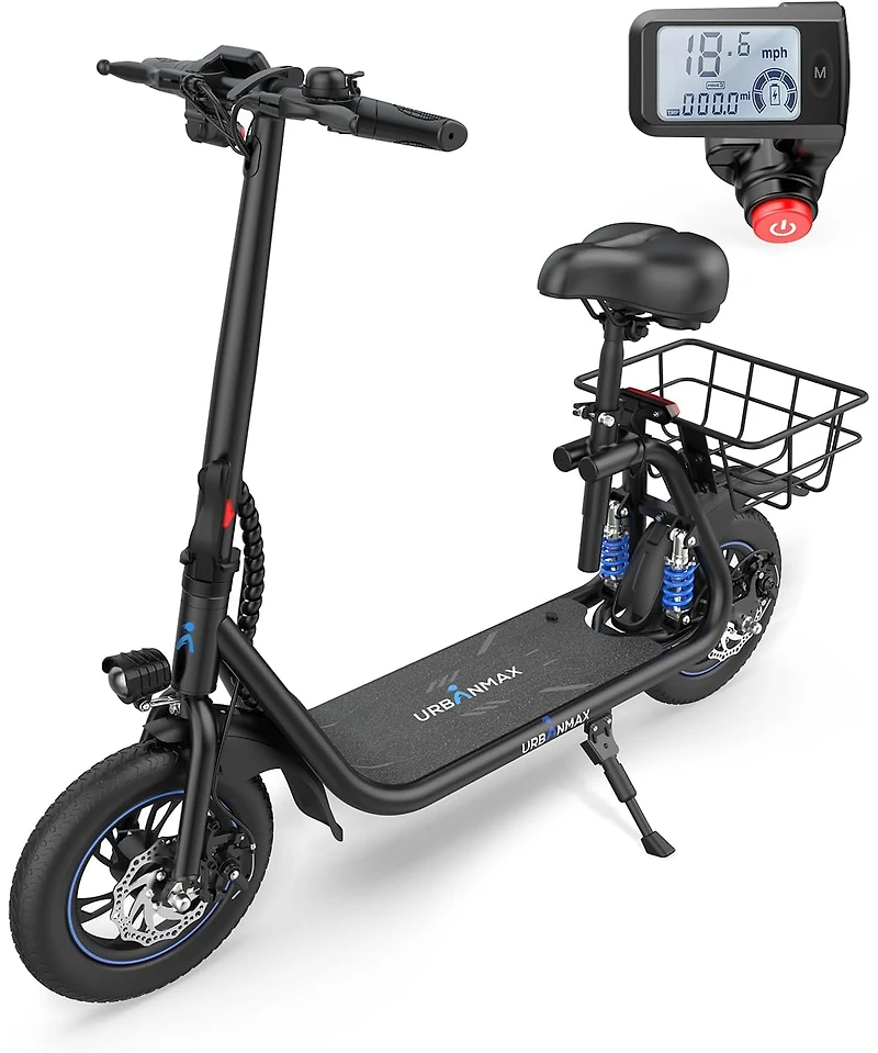 Gyroshoes Electric Scooter Adults with Seat, 450W Motor Up Smart Lcd Display, 25Miles Long Range, Electrically-Powered Motor Scooters